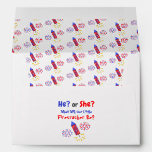 Little Firecracker Gender Reveal Envelope