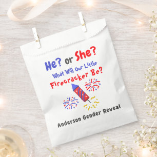 Little Firecracker Gender Reveal Favour Bag