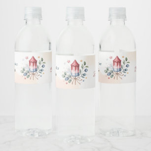Little Firecracker Patriotic July 4th Baby Shower Water Bottle Label
