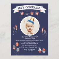 Little Firecracker Photo Invitation