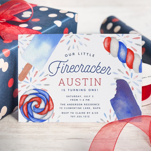 Little Firecracker | Summer Kids Birthday Party Invitation (Creator Uploaded)