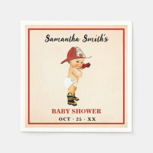 Little Firefighter Baby Shower Party Decor Napkins