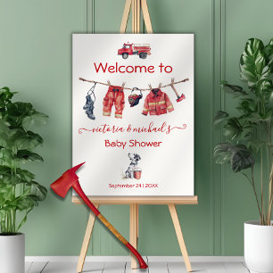 Little Firefighter Baby Shower Welcome sign