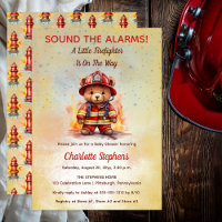 Little Firefighter Teddy Bear Baby Shower