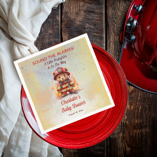 Little Firefighter Teddy Bear Baby Shower  Napkin