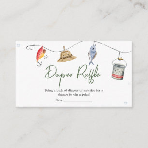 Little Fisherman Baby Shower Diaper Raffle Enclosure Card