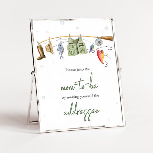Little Fisherman Baby Shower Envelope Station Poster