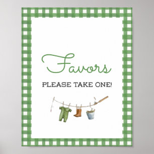 Little Fisherman Baby Shower Favors Poster