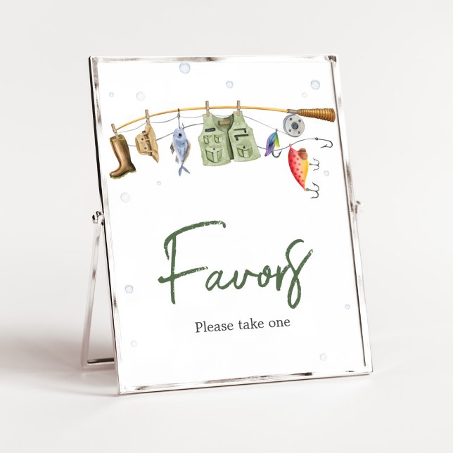 Little Fisherman Baby Shower Favours Poster (Boho Fisherman Baby Shower Favors Sign)