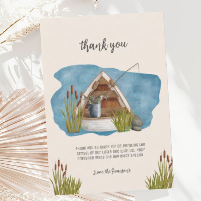 Little Fisherman Baby Shower Thank You Card (Creator Uploaded)