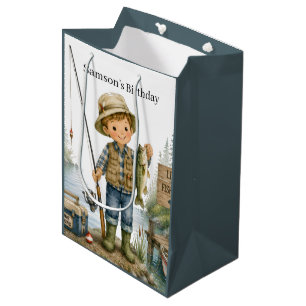 Little Fisherman Boy Birthday Party Medium Gift Bag