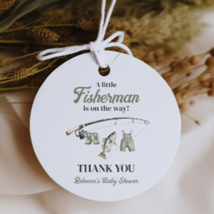 Little Fisherman Clothesline Fishing Baby Shower Favour Tags