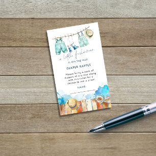 Little Fisherman Diaper Raffle Baby Shower  Enclosure Card