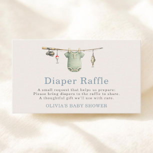 Little Fisherman Diaper Raffle Baby Shower Enclosure Card