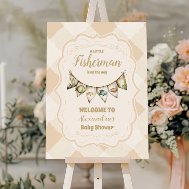 Little Fisherman Fishing Baby Shower Napkin (Creator Uploaded)