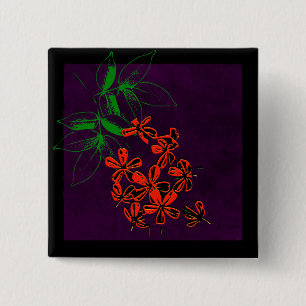Little flower 15 cm square badge