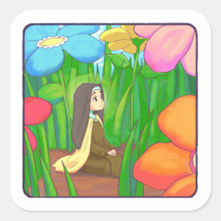 Little Flower - St. Thérèse of Lisieux Square Sticker