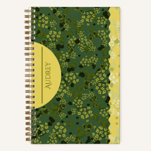 LITTLE FLOWERS GREEN & YELLOW NOTEBOOK