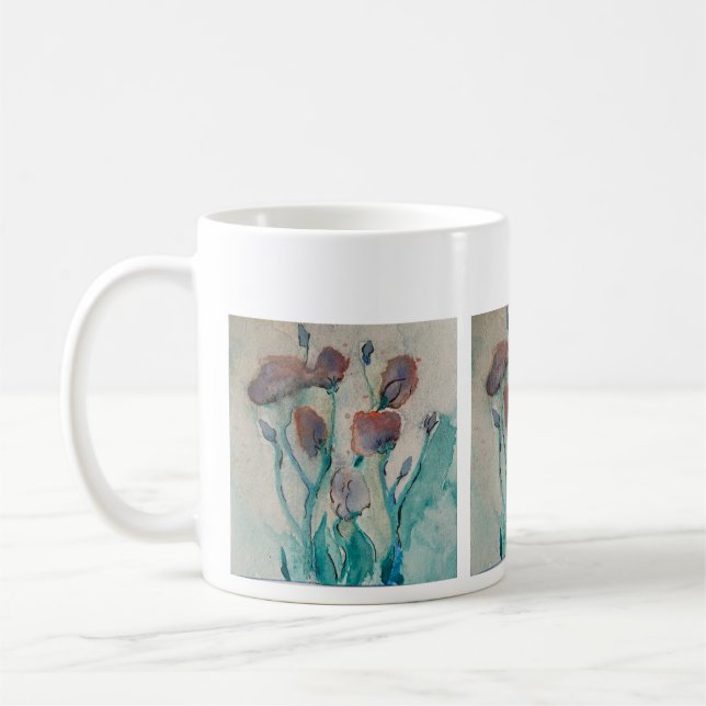 Little Flowers in Watercolor Coffee Mug (Left)