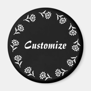 Little Flowers Template - B&W - v2 Magnet