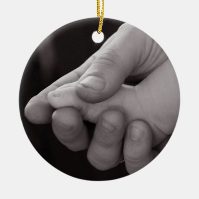 Little foot in big hand Ornament (Front)