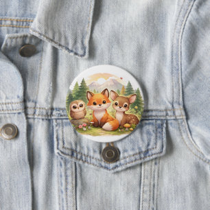 Little Forest Friends: A Cozy Fox, Owl & Deer Adve 7.5 Cm Round Badge