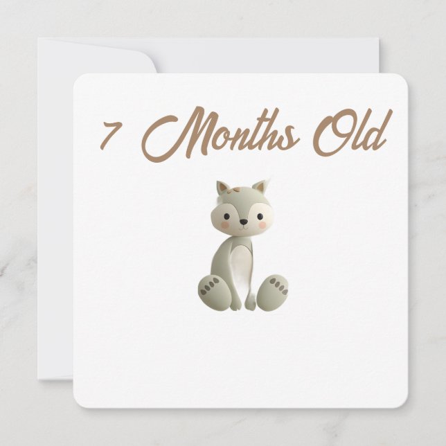 Little Forest Friends Baby Milestone Card – 7 Mont (Front)
