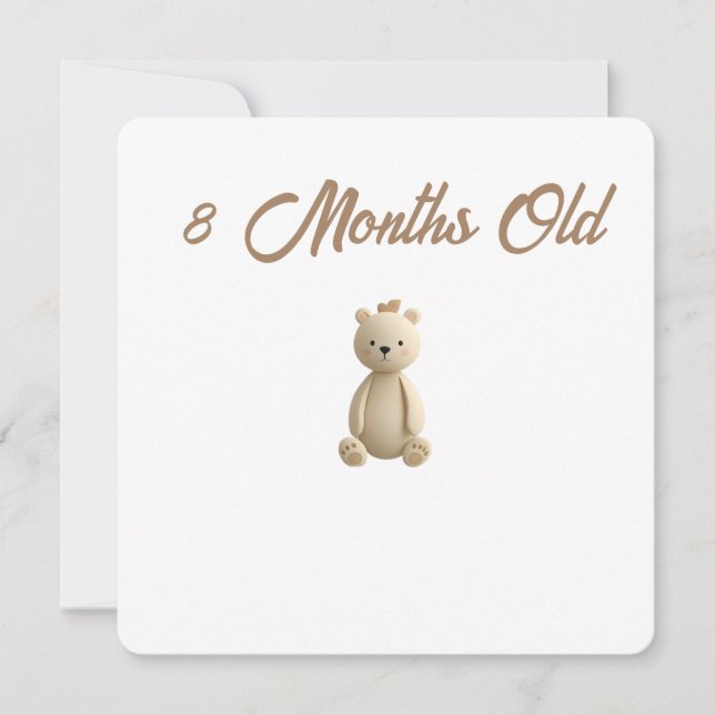 Little Forest Friends Baby Milestone Card – 8 Mont (Front)