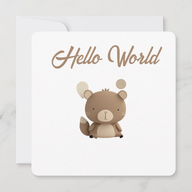 Little Forest Friends Baby Milestone Card – Hello  (Front)