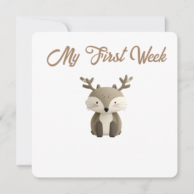 Little Forest Friends Baby Milestone Card – My Fir (Front)