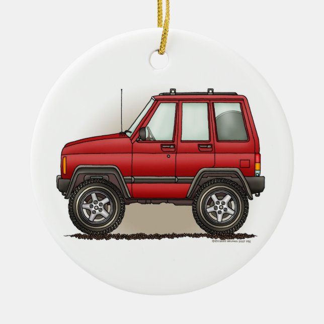 Little Four Wheel SUV Car Ornament (Front)