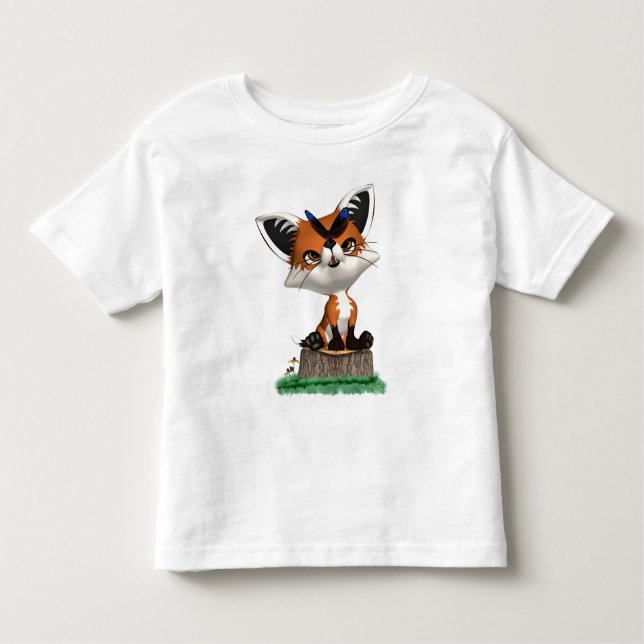 Little Fox And Butterfly T Shirt  Children & Baby (Front)