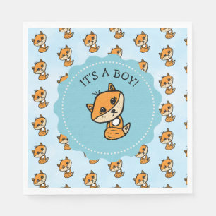Little Fox and Forest Friends Baby Shower Napkin