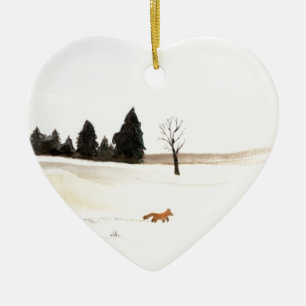 Little Fox Ceramic Tree Decoration