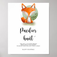 Little fox cub - Pacifier hunt baby shower game