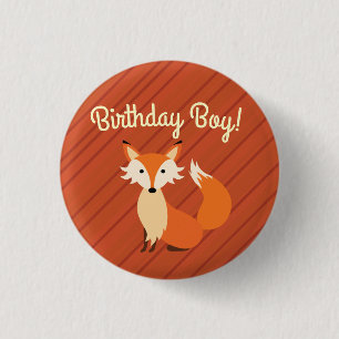 Little Fox Cute Colourful 1st Birthday Party Theme 3 Cm Round Badge