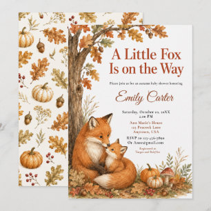 Little Fox Fall Baby Shower Invitation