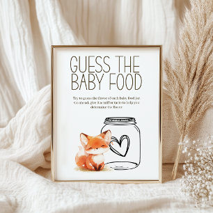 Little Fox Guess Baby Food Baby Shower Game Poster