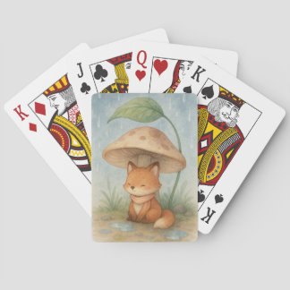 Little Fox in the Rain Playing Cards