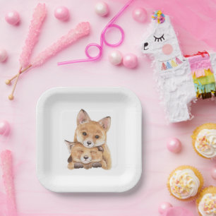 Little Fox Paper Plates