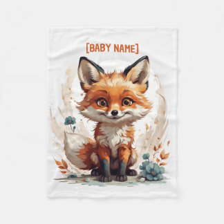 Little Fox Personalised Fleece Blanket