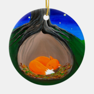 Little Fox   Woodland Ceramic Ornament