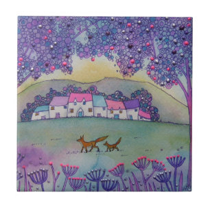 Little Foxes Ceramic Tile