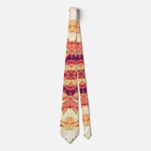 Little Foxes Orange Abstract Men's Necktie