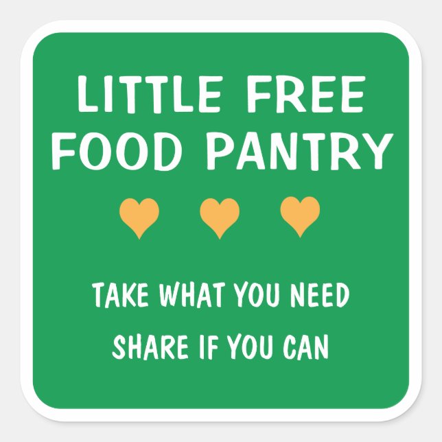 Little Free Food Pantry  Square Sticker (Front)
