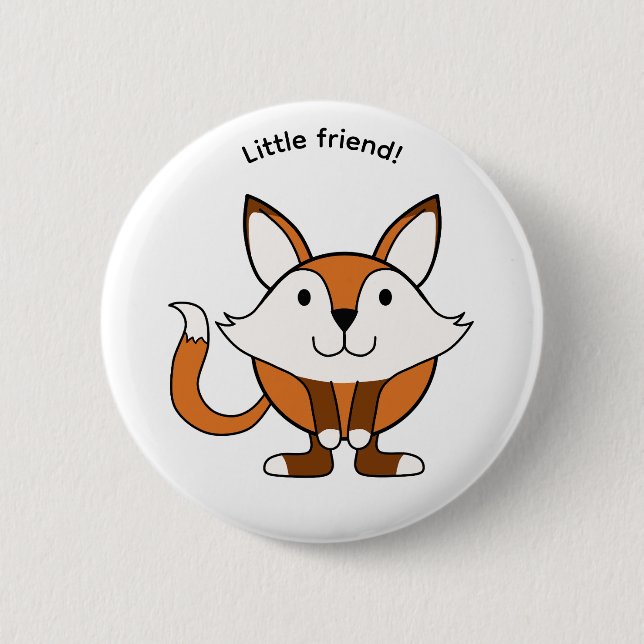 Little friendly fox 6 cm round badge (Front)