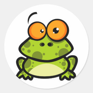 Little Frog Cartoon Character Classic Round Sticker