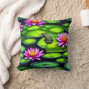 Little Frog on Lily Pad Cushion