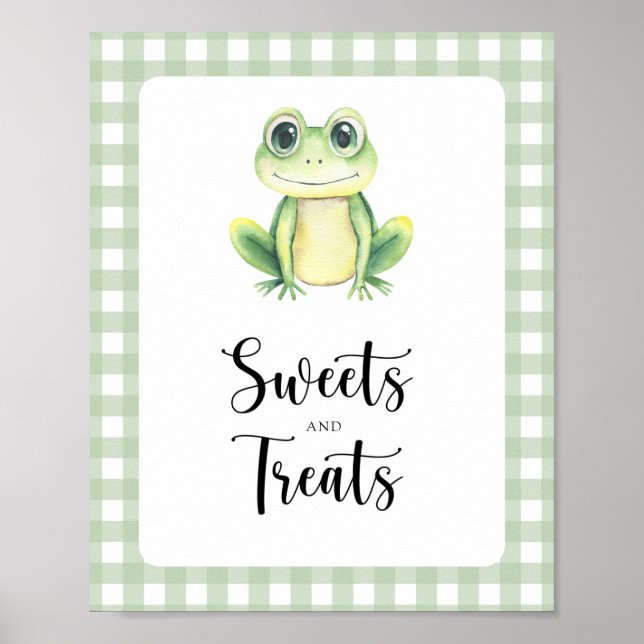 Little frog - sweets and treats baby shower poster (Front)
