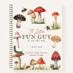 Little Fun Guy Mushroom Bee Baby Shower Guest Book
